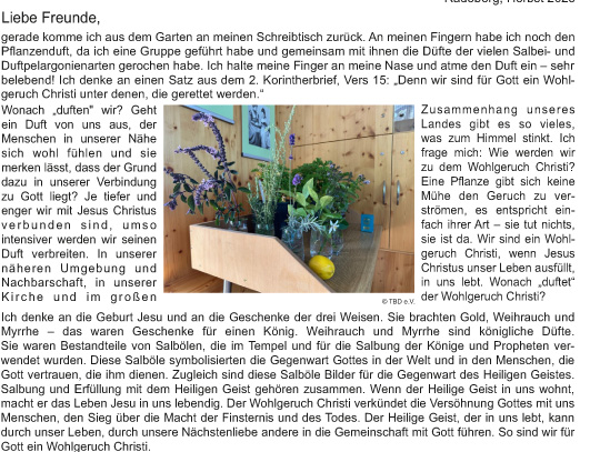 Freundesbrief Herbst 2025