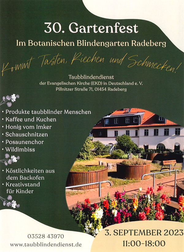 Plakat Gartenfest 2023 am 3. September