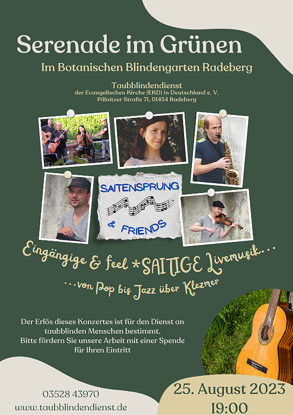 Plakat Serenade im Grünen mit Saitensprung am 25. August